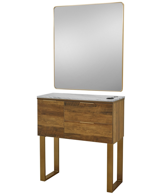 Pibbs 6002L Capri Styling Station with Legs & Standard Mirror