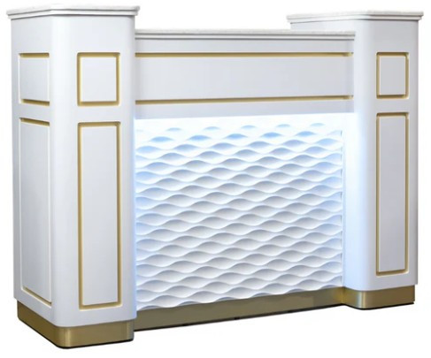 MABS Napa Reception Table w/ LED (White/Gold)