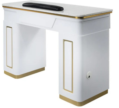 MABS Napa Manicure Table White/Gold