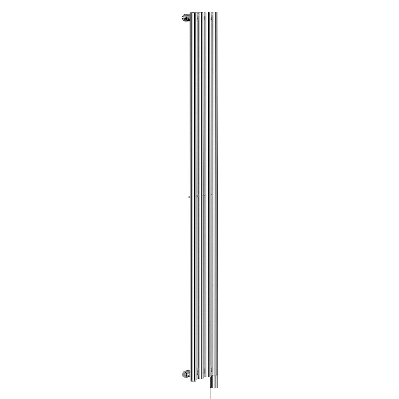 Sofia Chrome Vertical Single Panel Electric Radiator Left Hand Side View