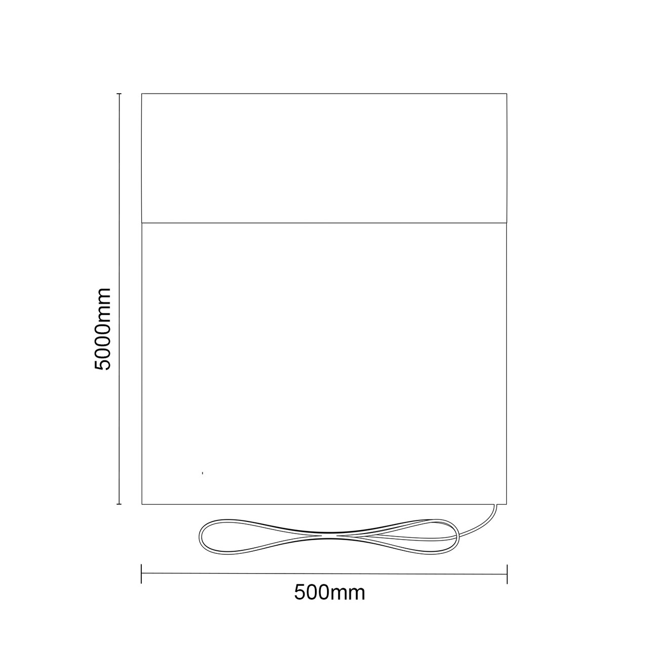 Cosytoes Trademat Plus 2.5 M2 Underfloor Heating Mat Top Down Product Measurements