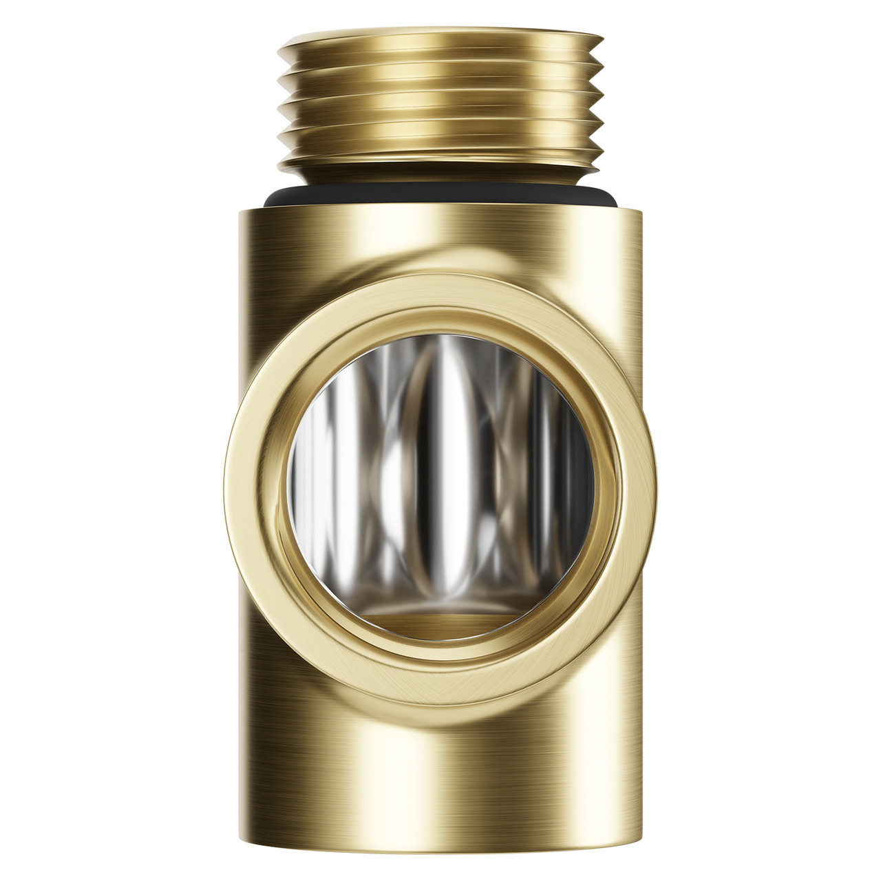 Alves Brushed Brass Dual Fuel Conversion Kit T Piece Front View