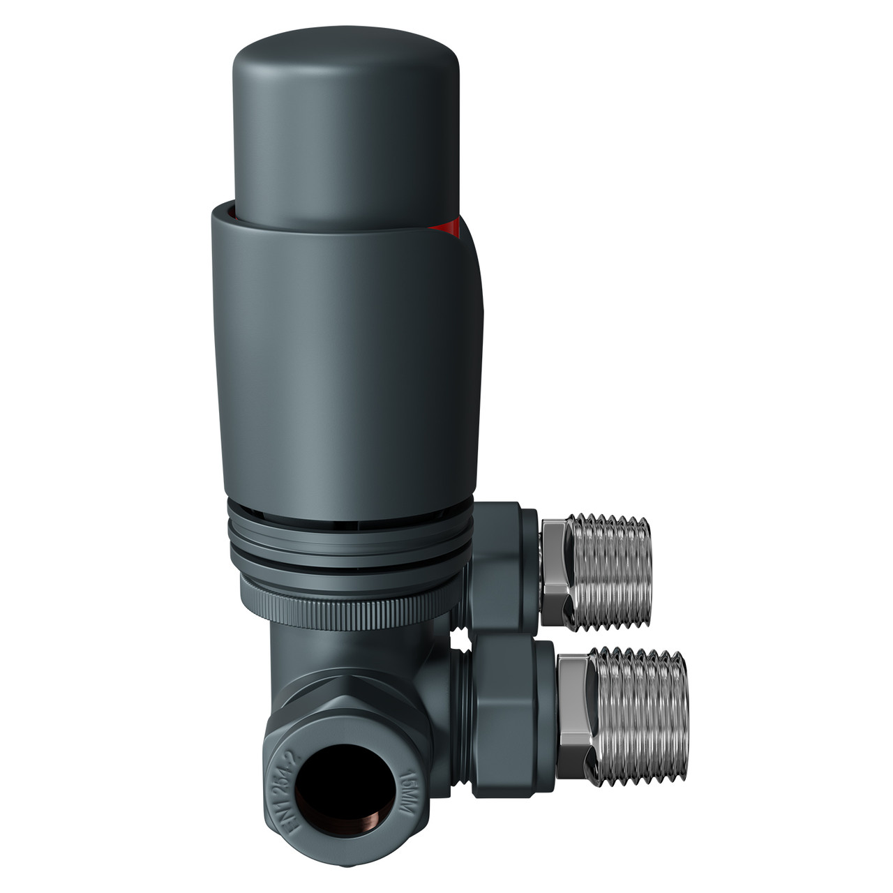 Alves Anthracite Corner Thermostatic Radiator Valves Side on View