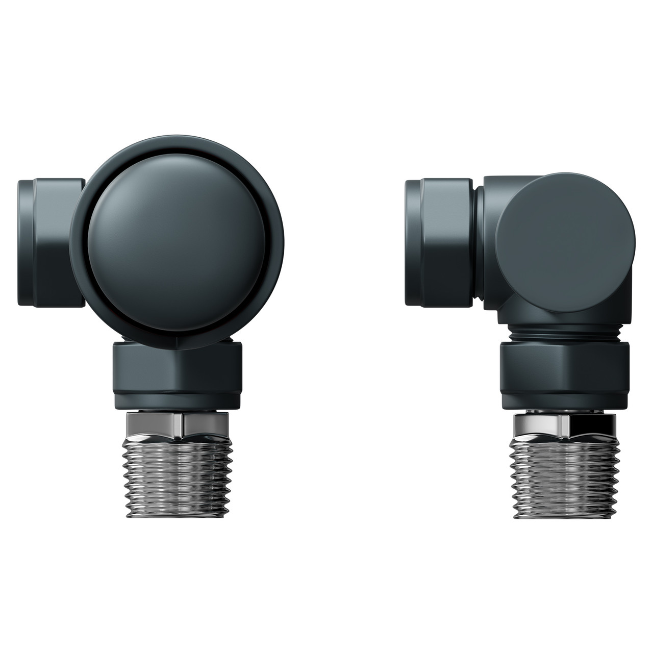 Alves Anthracite Corner Thermostatic Radiator Valves Top Down View