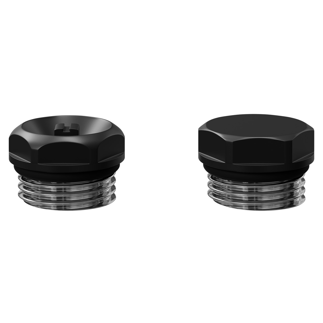 Alves Matt Black Blanking Plug and Bleed Valve Front View