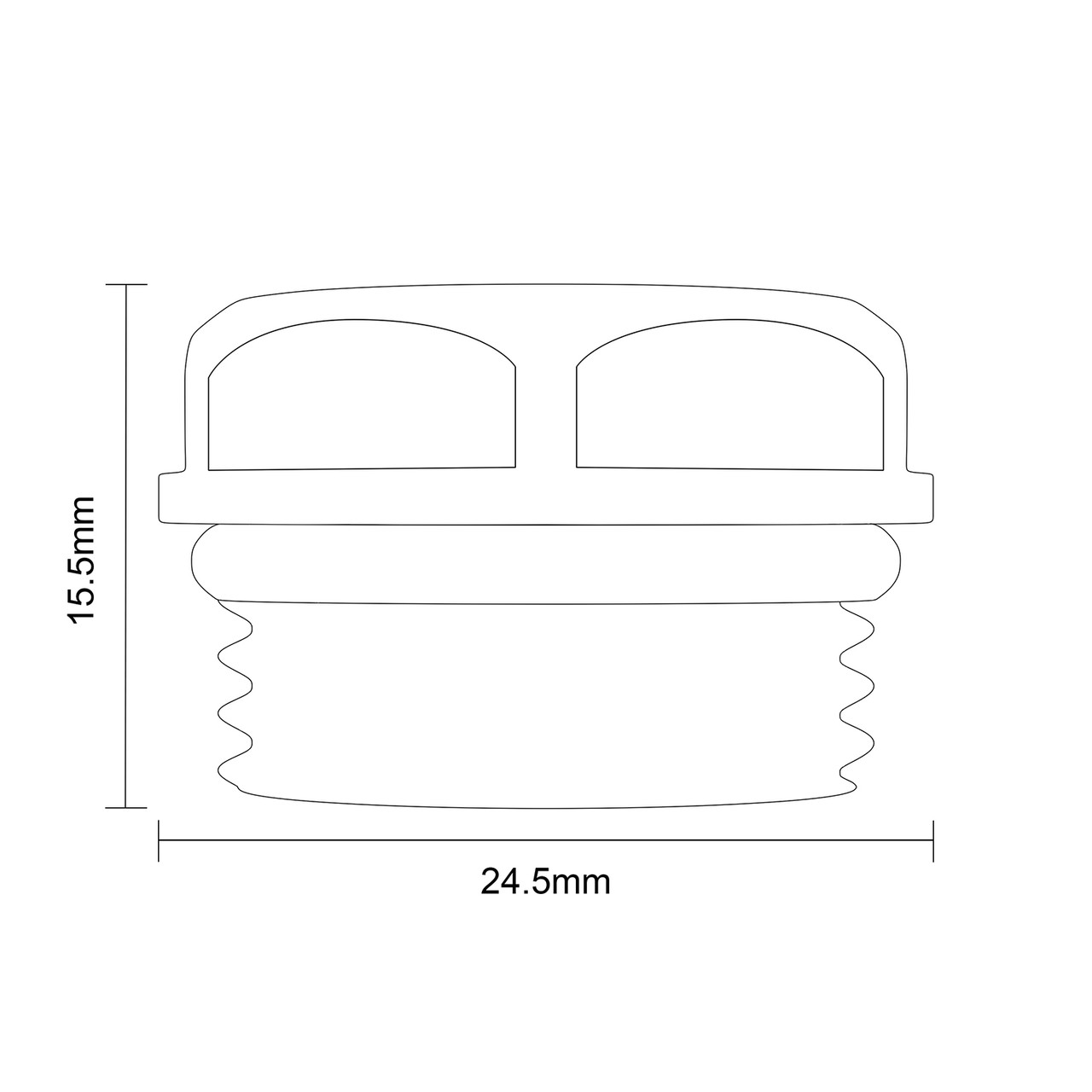 Alves Matt Black Blanking Plug and Bleed Valve Side on Product Measurements