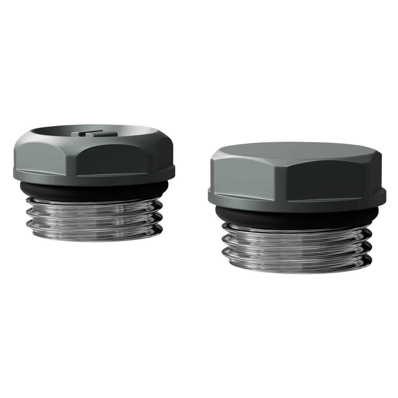 Alves Anthracite Blanking Plug and Bleed Valve Right Hand Side View