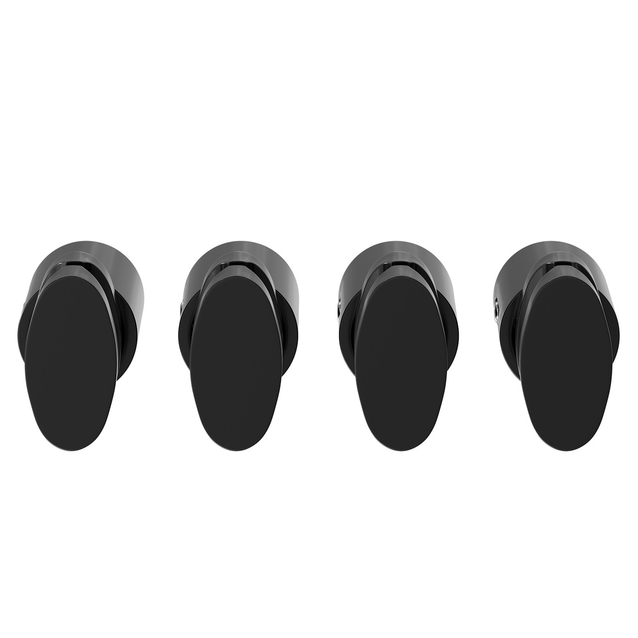 Bruges Set of 4 Black Horizontal Radiator Brackets Front View