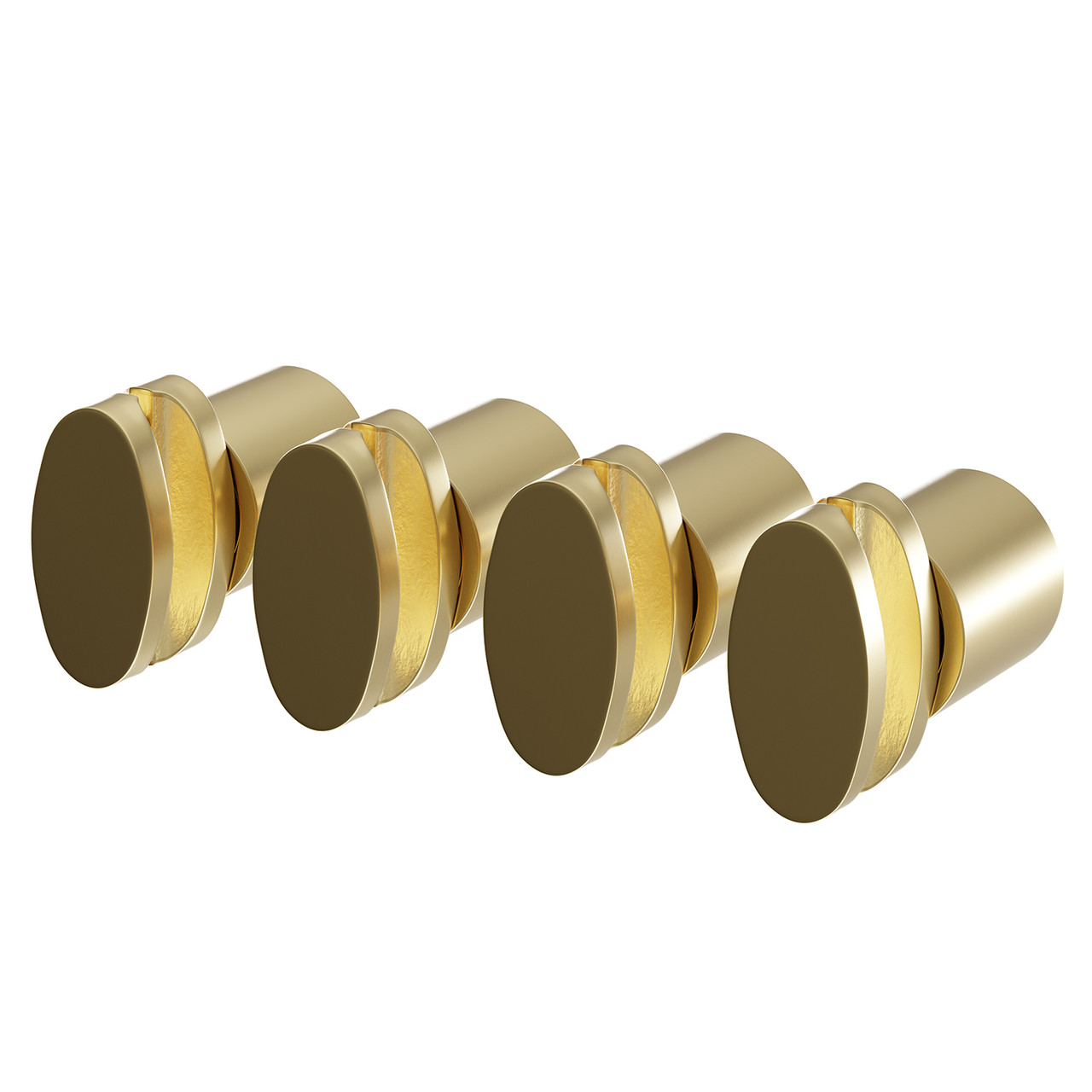 Bruges Set of 4 Brushed Brass Horizontal Radiator Brackets Right Hand Side View