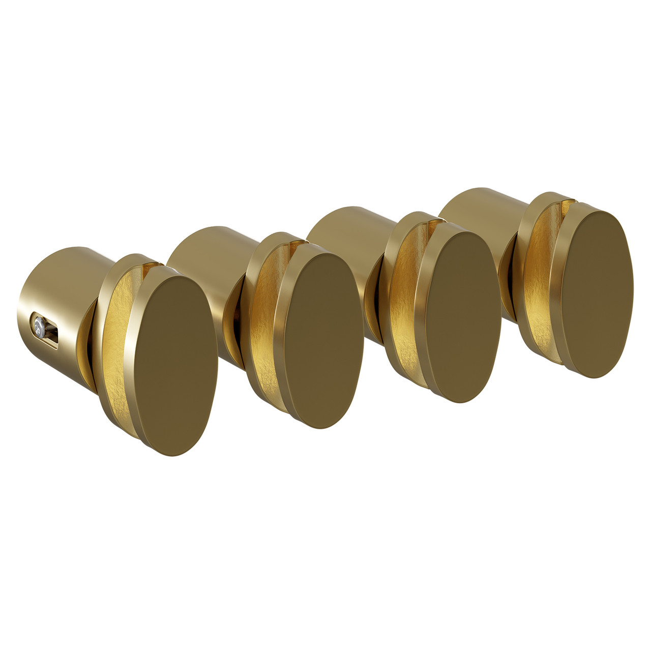 Bruges Set of 4 Brushed Brass Horizontal Radiator Brackets Left Hand Side View