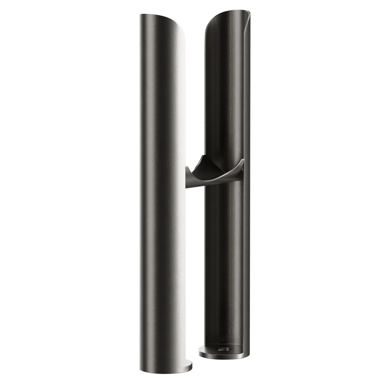 Copenhagen Raw Metal Floor Standing Double Column Radiator Feet  Left Hand Side View