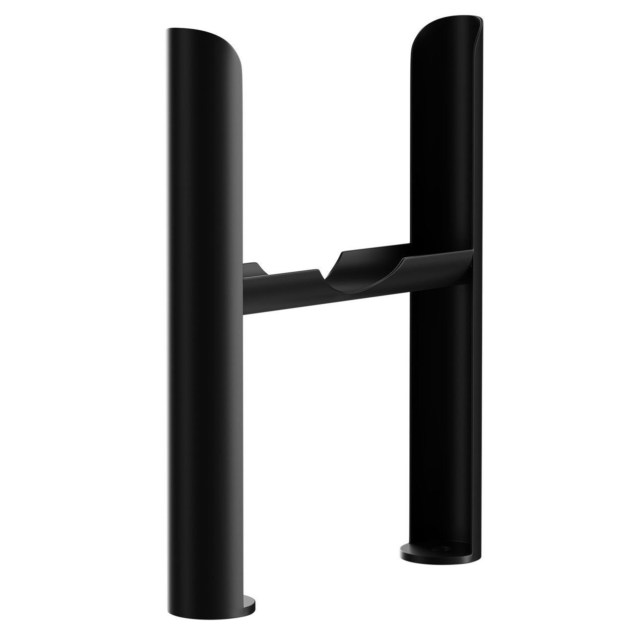 Copenhagen Matt Black Floor Standing Quadruple Column Radiator Feet  Left Hand Side View