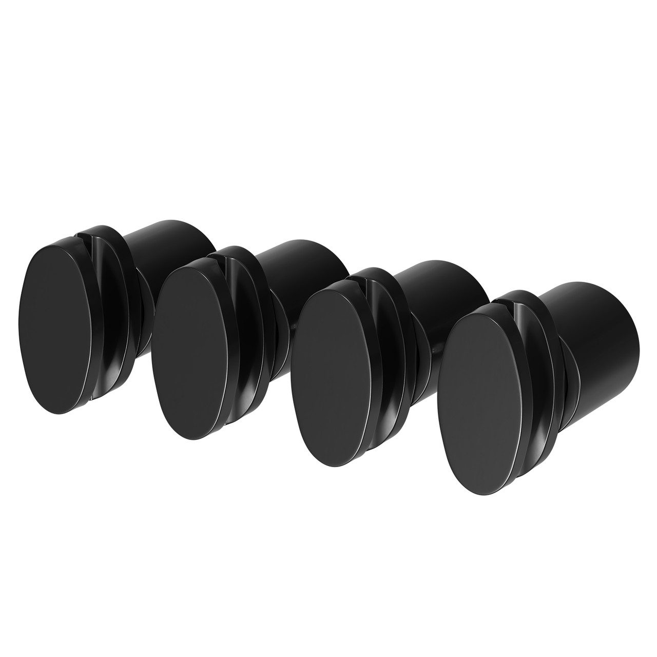 Hannover Set of 4 Black Horizontal Radiator Brackets Right Hand Side View