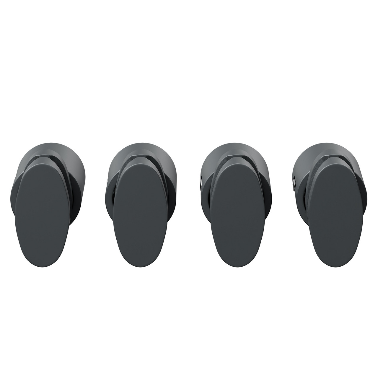 Hannover Set of 4 Anthracite Horizontal Radiator Brackets Front View