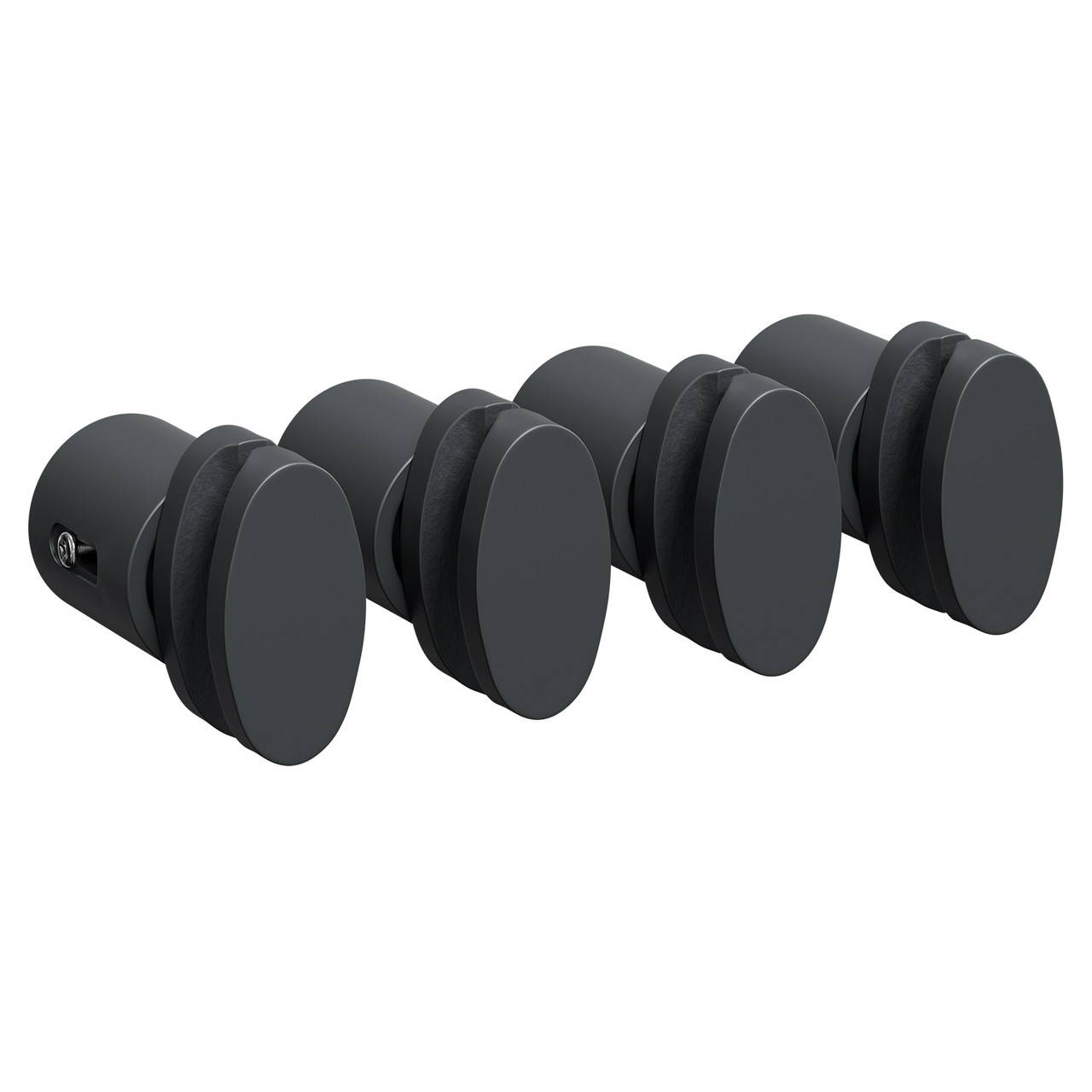 Hannover Set of 4 Anthracite Horizontal Radiator Brackets Left Hand Side View