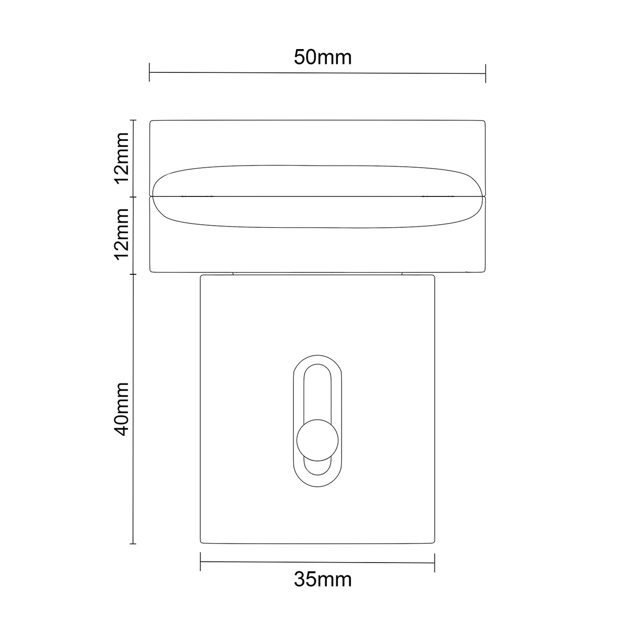 Hannover Set of 4 Anthracite Horizontal Radiator Brackets Side on Product Measurements