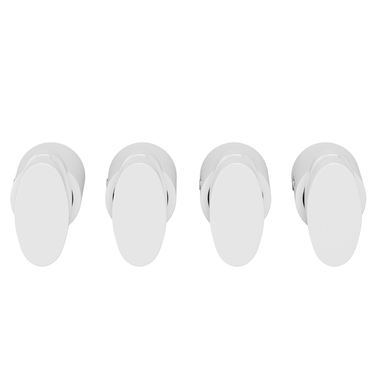 Hannover Set of 4 White Horizontal Radiator Brackets Front View