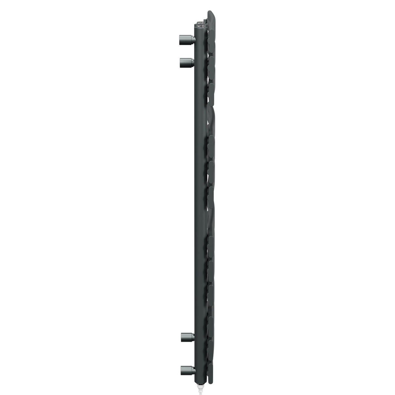 Basel Anthracite 1080mm x 550mm Flat Panel Electric Heated Towel Rail Side on View