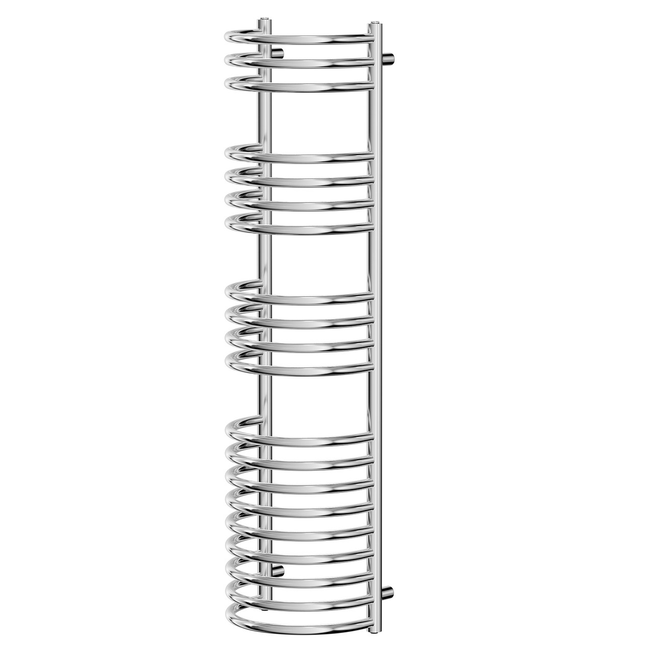 Vilnius Chrome 1200mm x 320mm Curved Heated Towel Rail Right Hand Side View