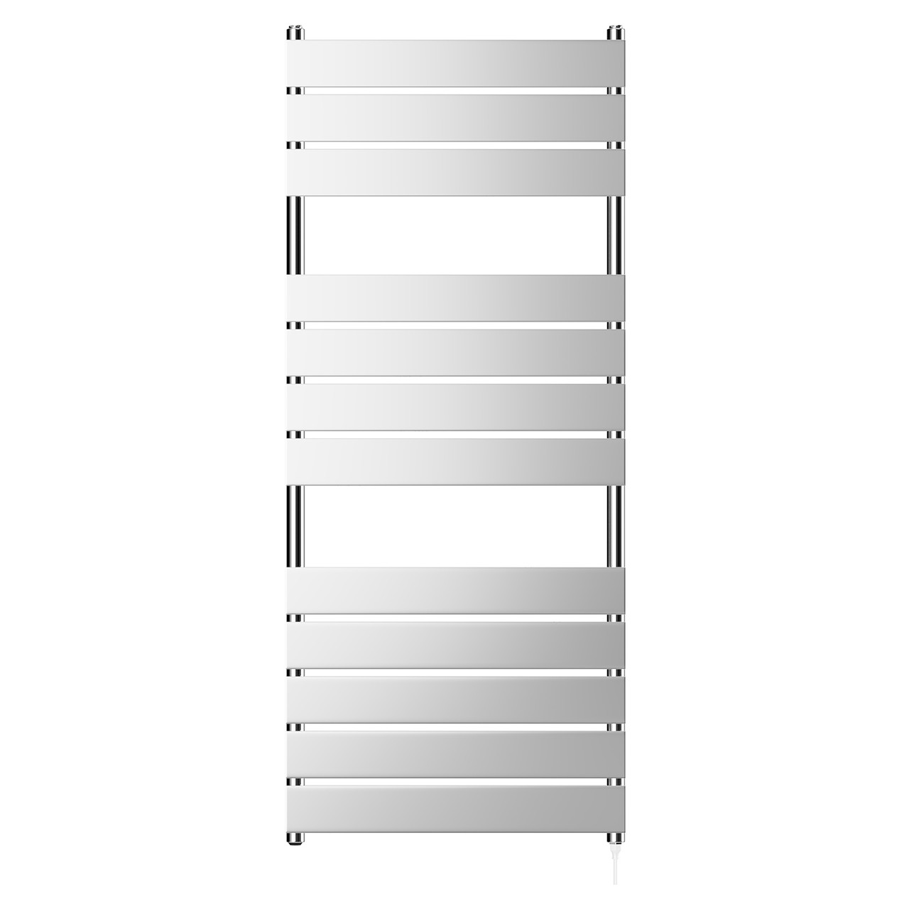 Athens Chrome Flat Panel Electric Heated Towel Rail Front View