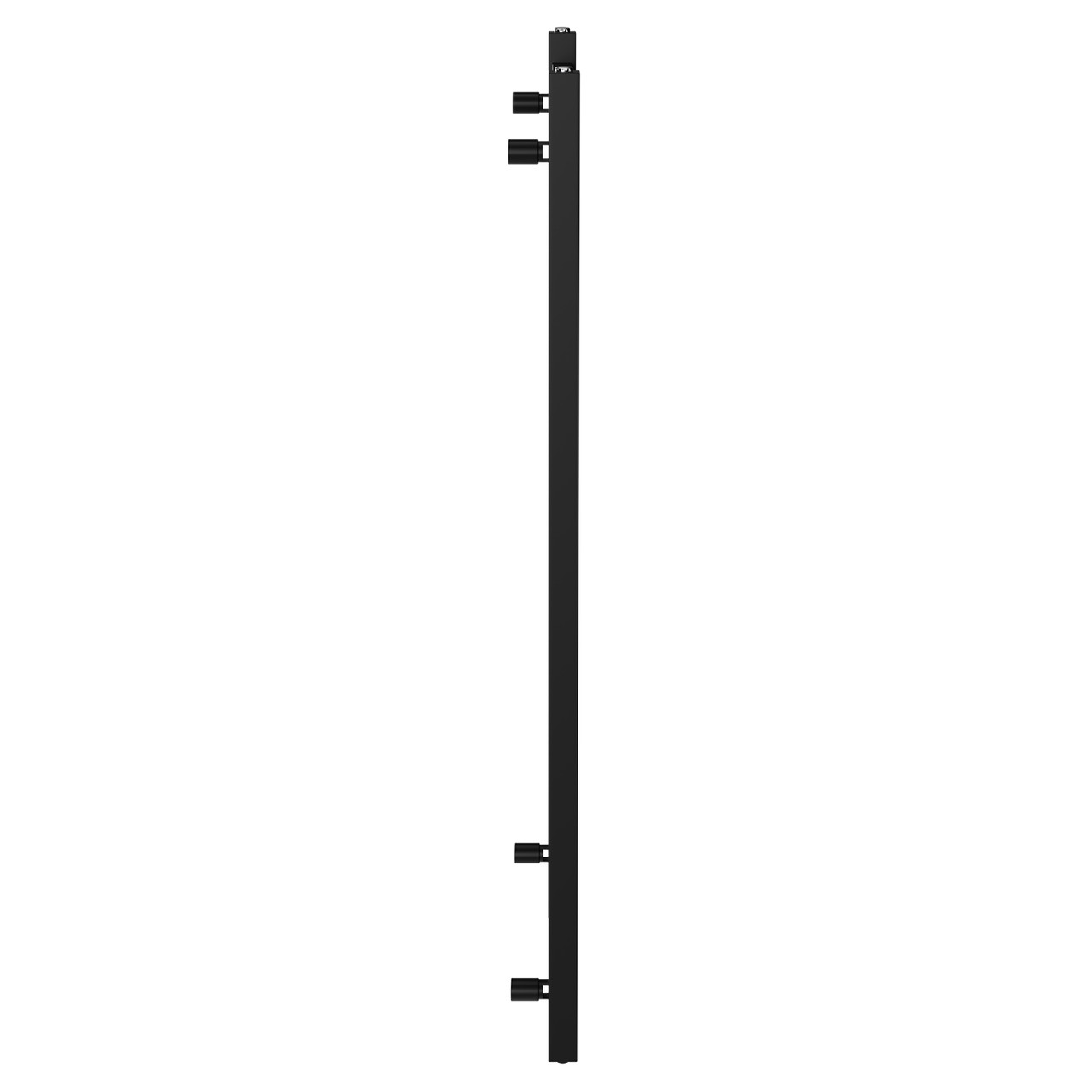 Breda Matt Black Square Bar Electric Heated Ladder Rail Side on View