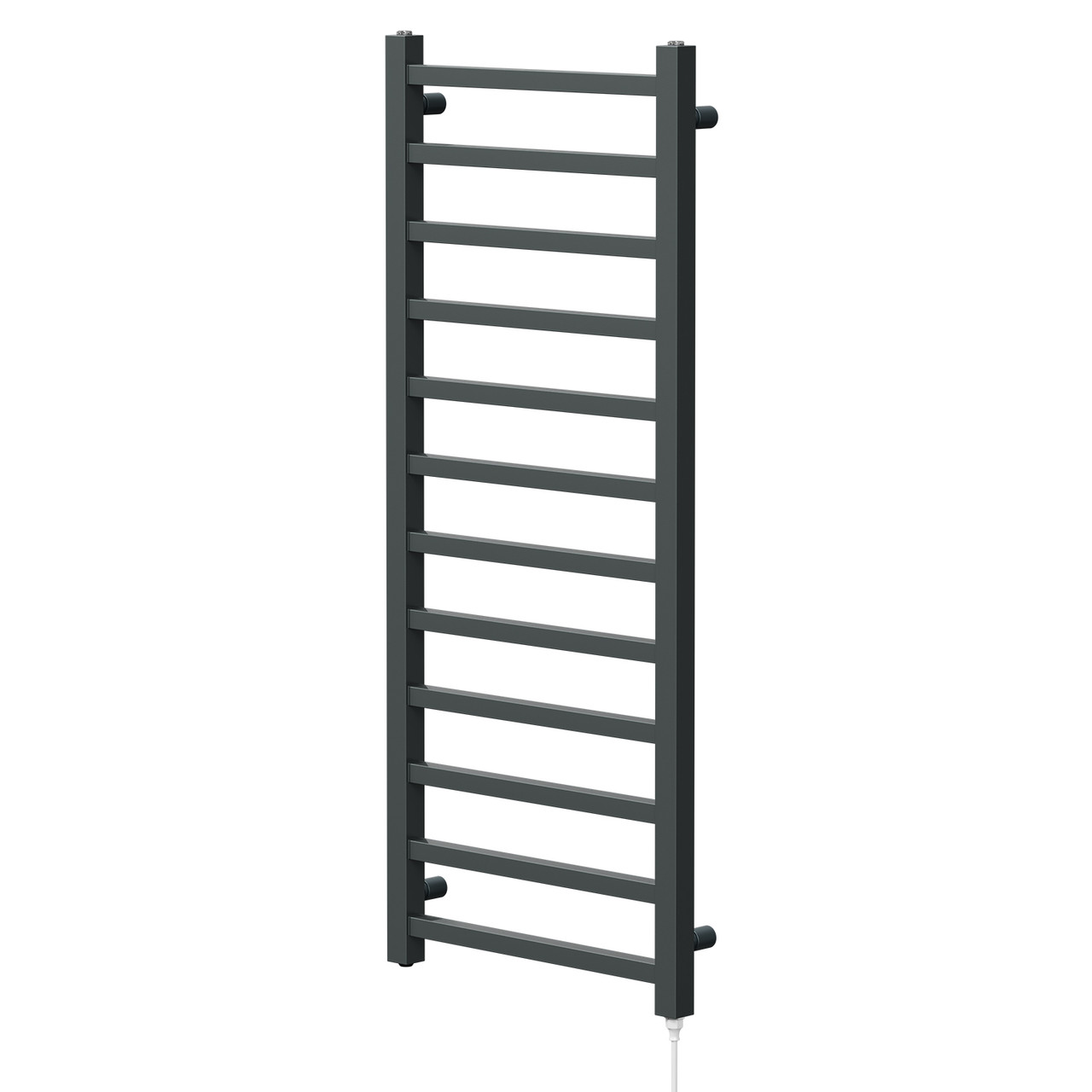 Breda Anthracite Square Bar Electric Heated Ladder Rail Right Hand Side View