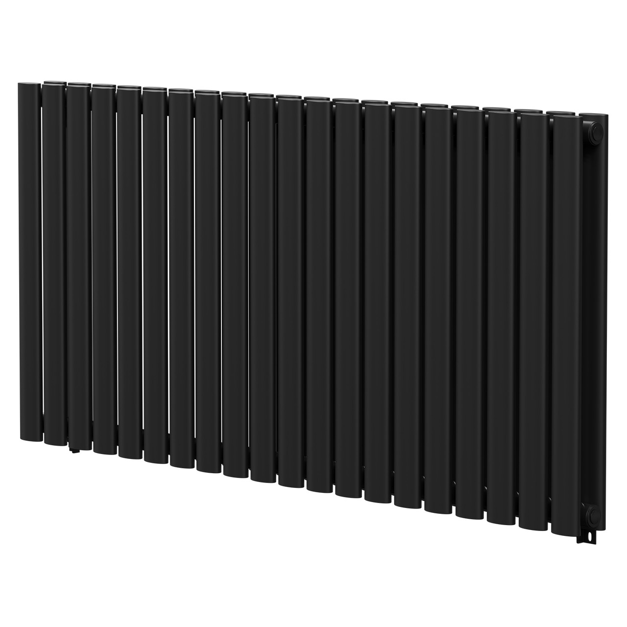 Bruges Horizontal Matt Black Double Panel Radiator Right Hand Side View