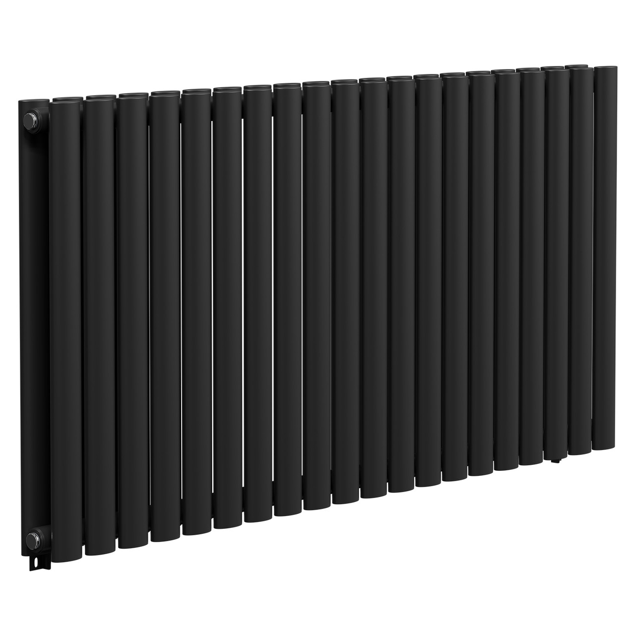 Bruges Horizontal Matt Black Double Panel Radiator Left Hand Side View