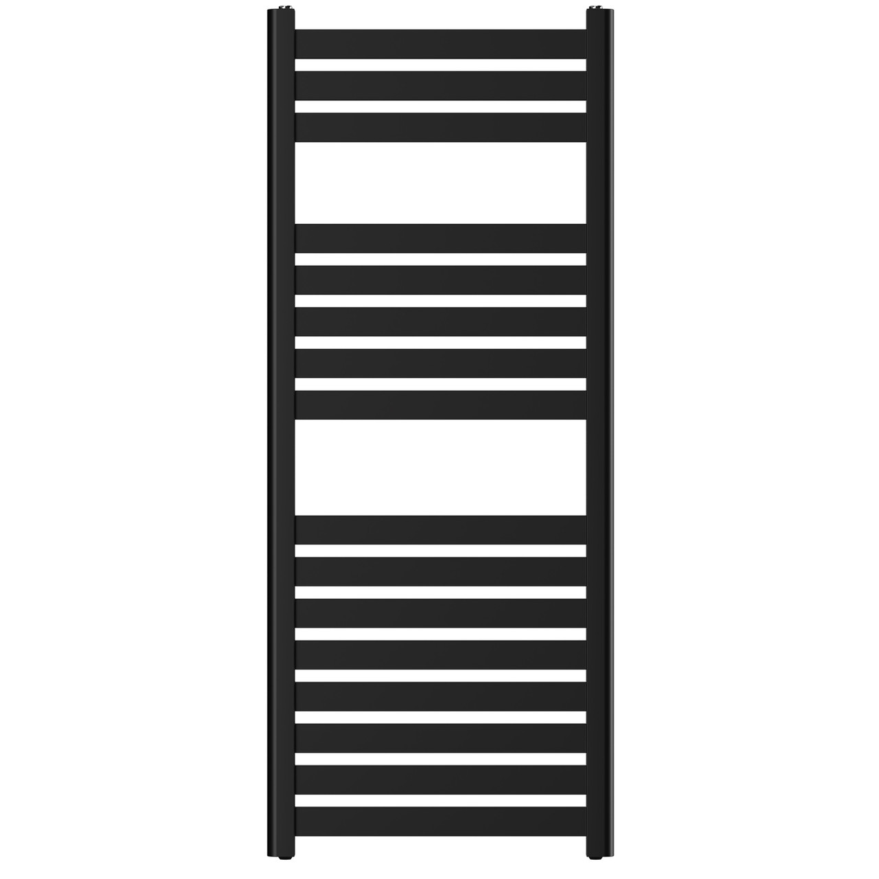 Cadiz Matt Black Flat Panel Heated Towel Rail Front View