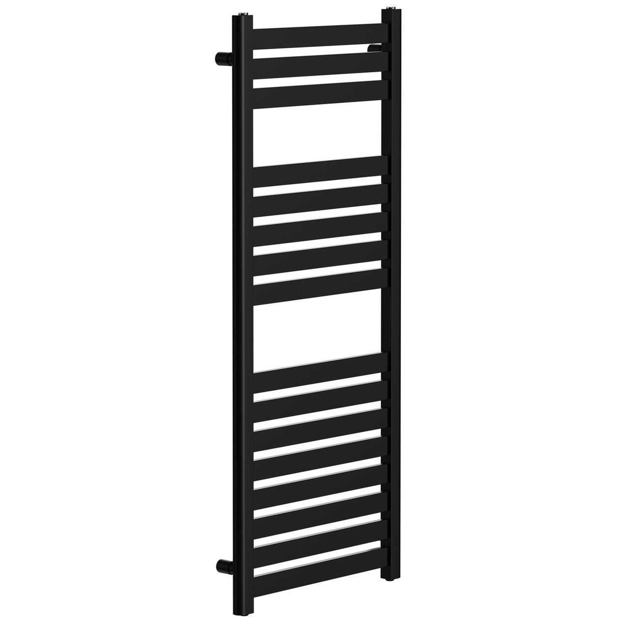 Cadiz Matt Black Flat Panel Heated Towel Rail Left Hand Side View