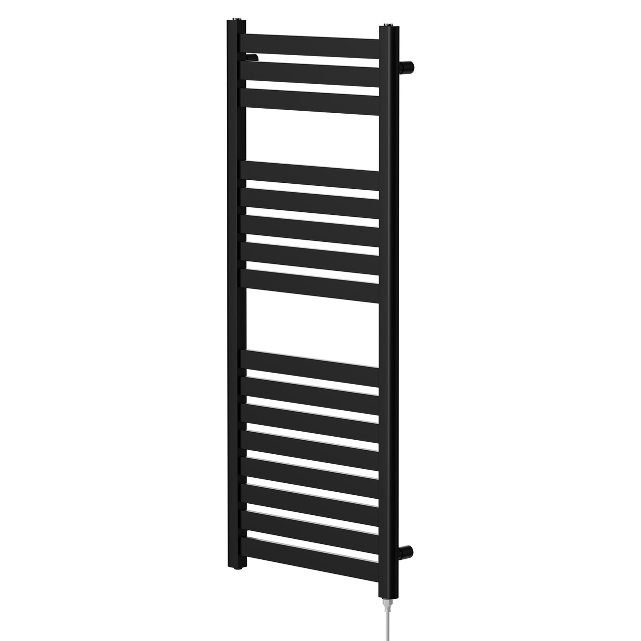 Cadiz Matt Black Flat Panel Electric Heated Towel Rail Right Hand Side View