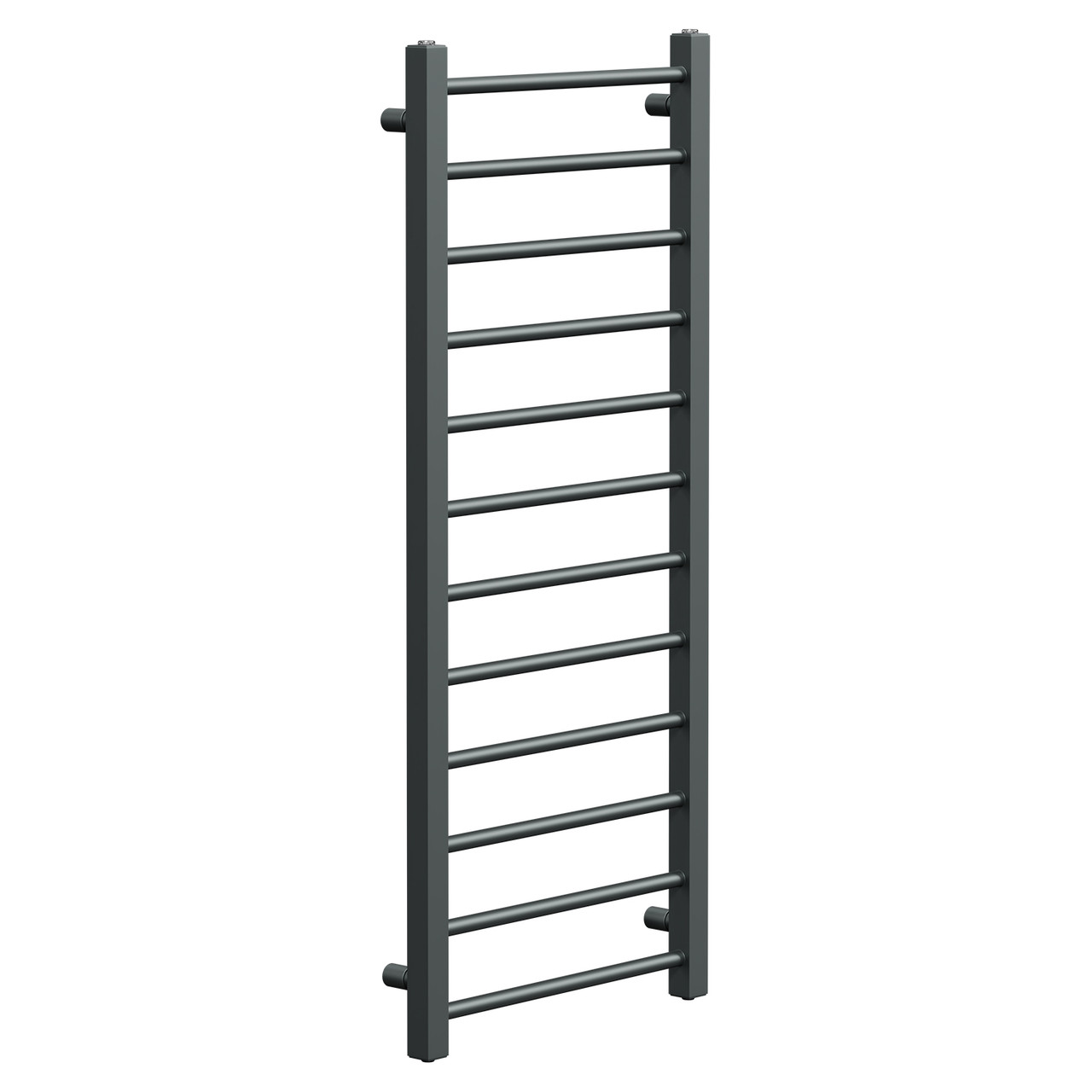 Cannes Anthracite Round Bar Heated Ladder Rail Left Hand Side View