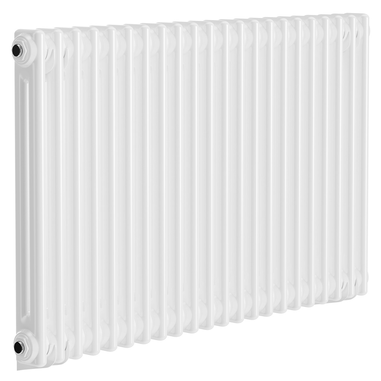 Copenhagen Horizontal White Double Column Radiator Left Hand Side View