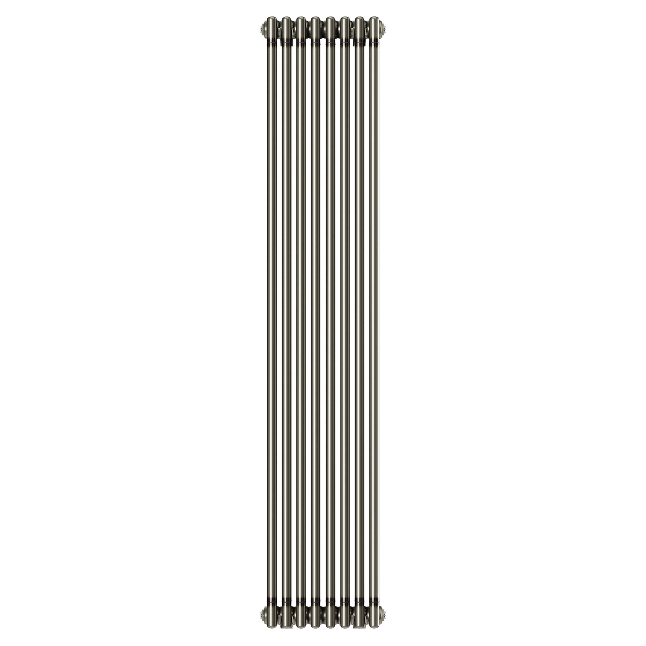Copenhagen Vertical Raw Metal Triple Column Radiator Front View