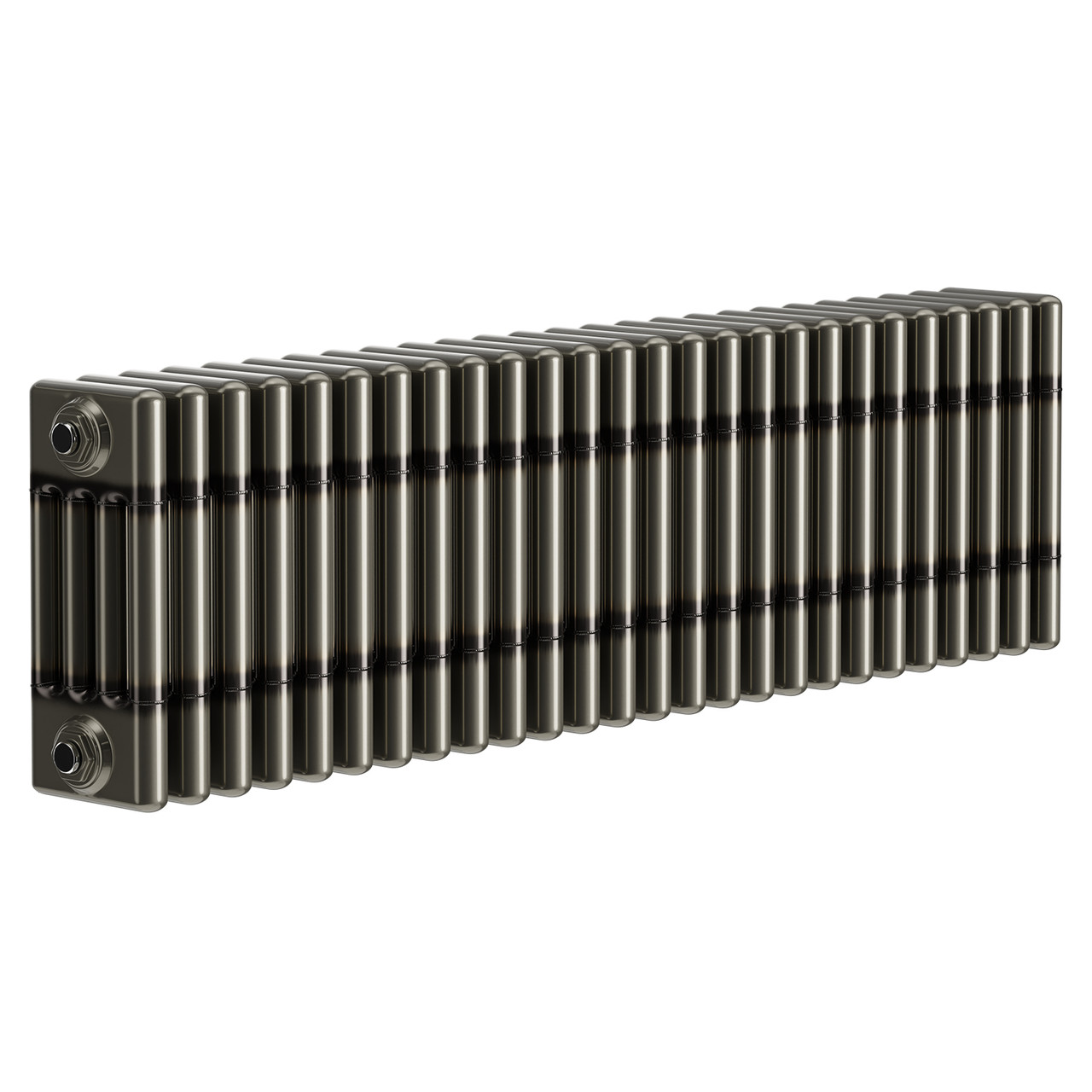Copenhagen Horizontal Raw Metal Quadruple Column Radiator Left Hand Side View