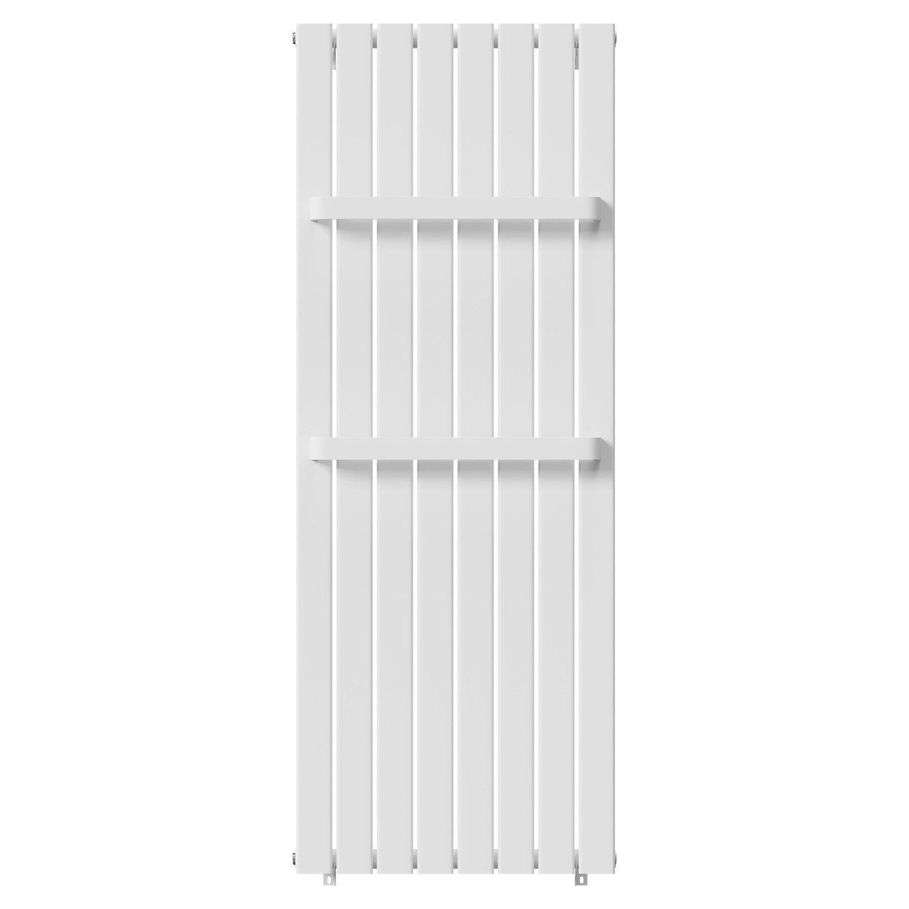 Davos White Single Panel Radiator with Twin Towel Rails Front View