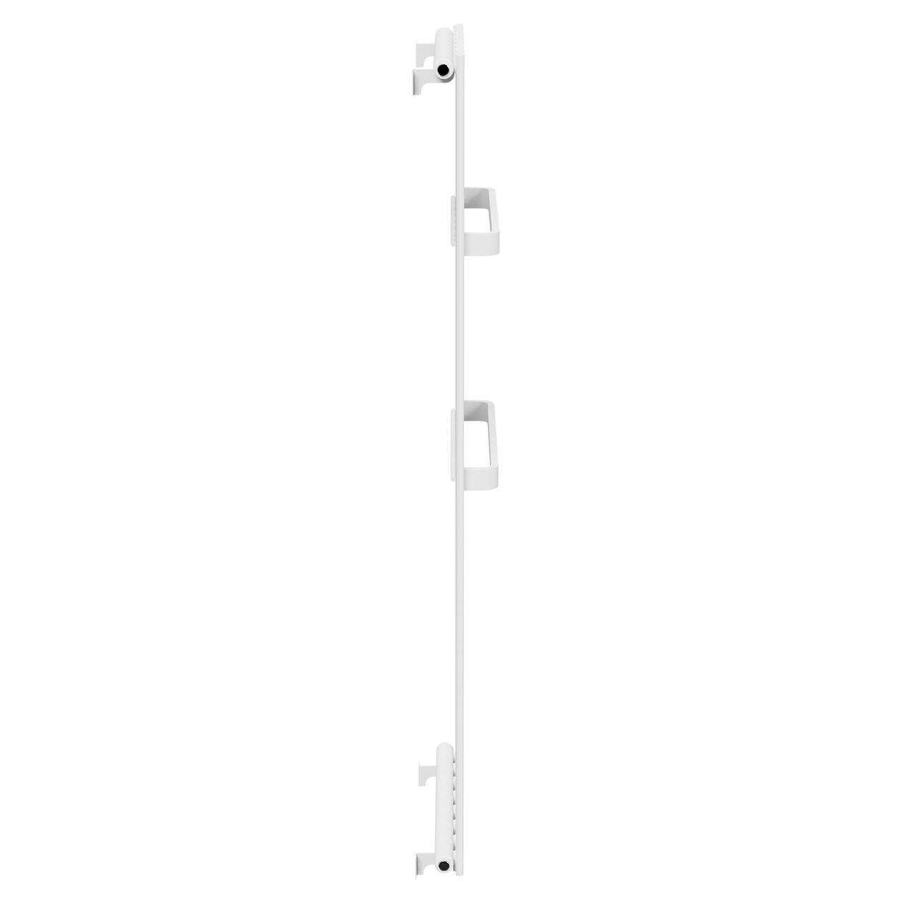 Davos White Single Panel Radiator with Twin Towel Rails Side on View