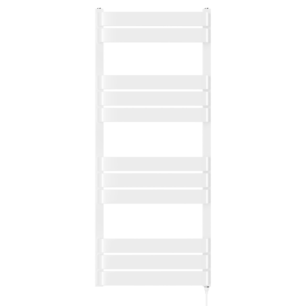 Dakar White Curved Electric Heated Towel Rail Front View