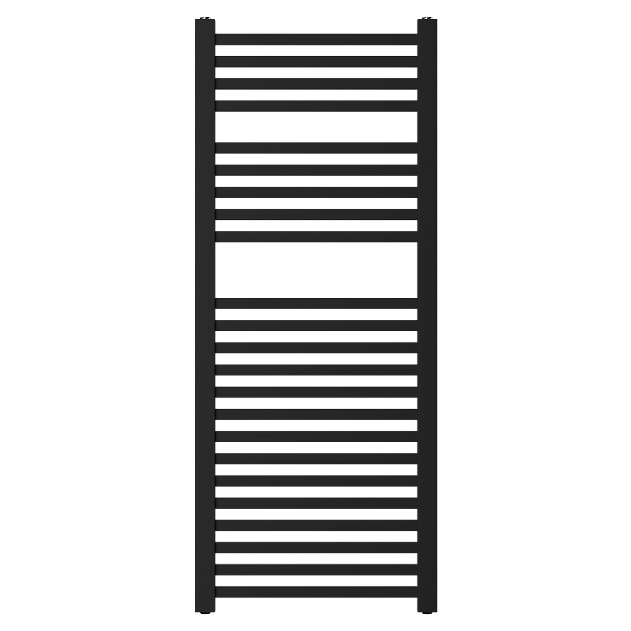 Girona Matt Black Square Bar Heated Towel Rail Front View