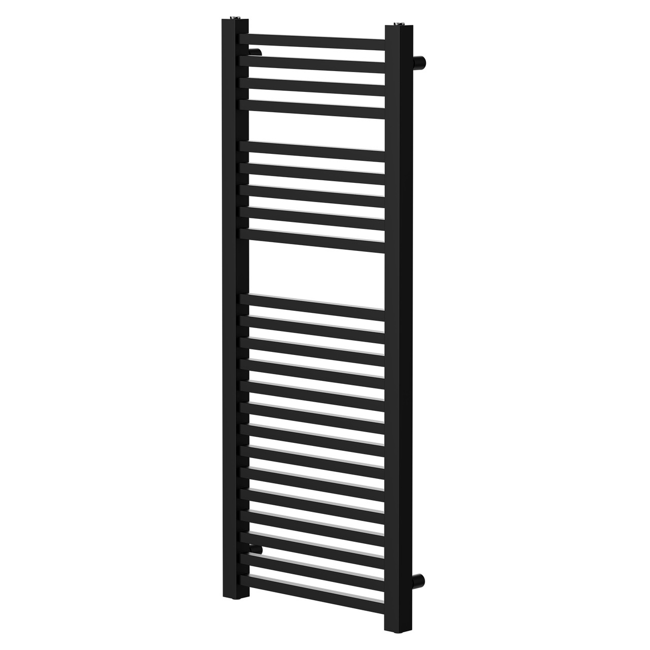 Girona Matt Black Square Bar Heated Towel Rail Right Hand Side View