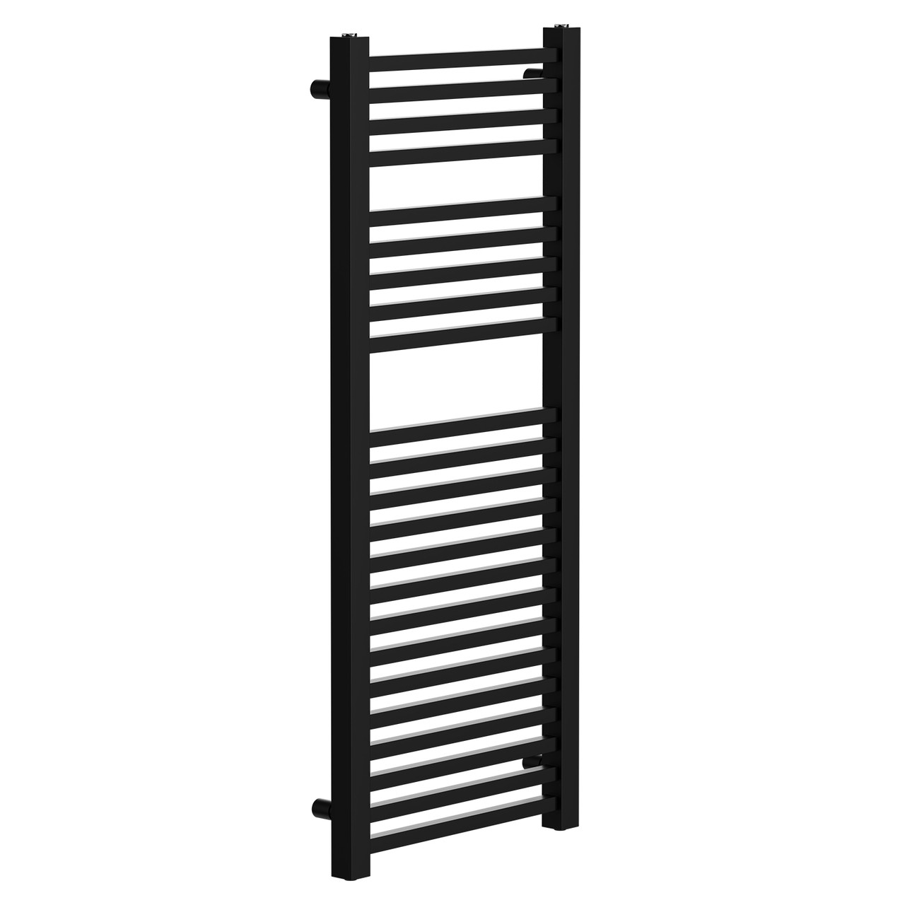 Girona Matt Black Square Bar Heated Towel Rail Left Hand Side View