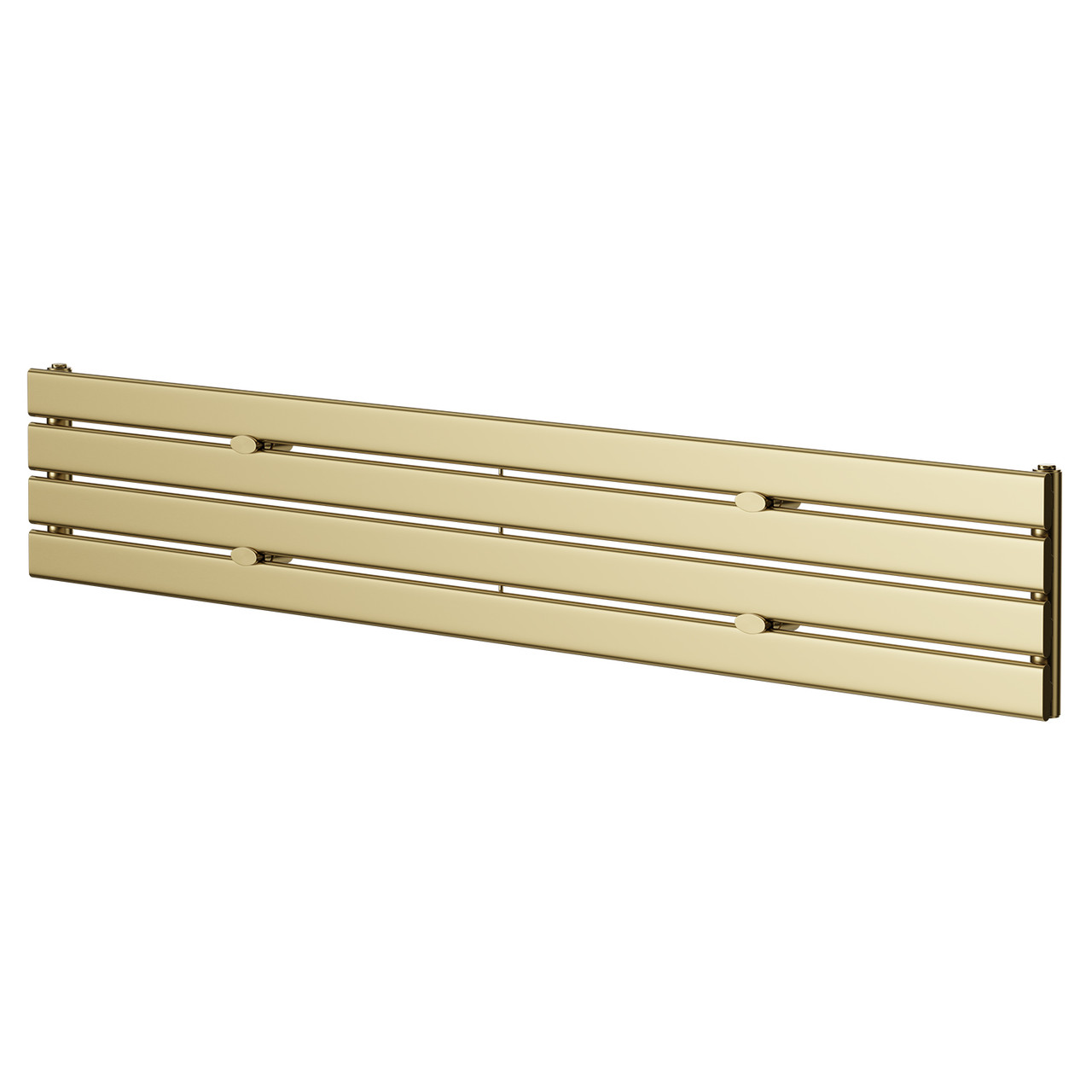 Hannover Latitude Brushed Brass Single Panel Radiator Right Hand Side View
