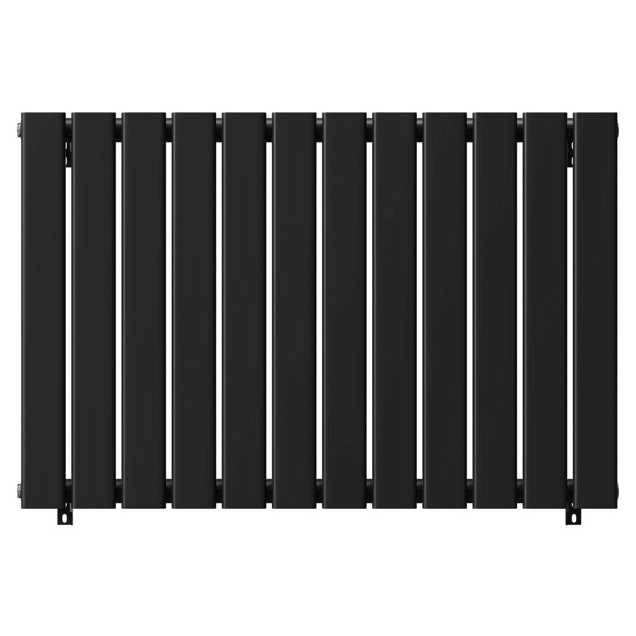 Hannover Horizontal Matt Black Single Panel Radiator Front View