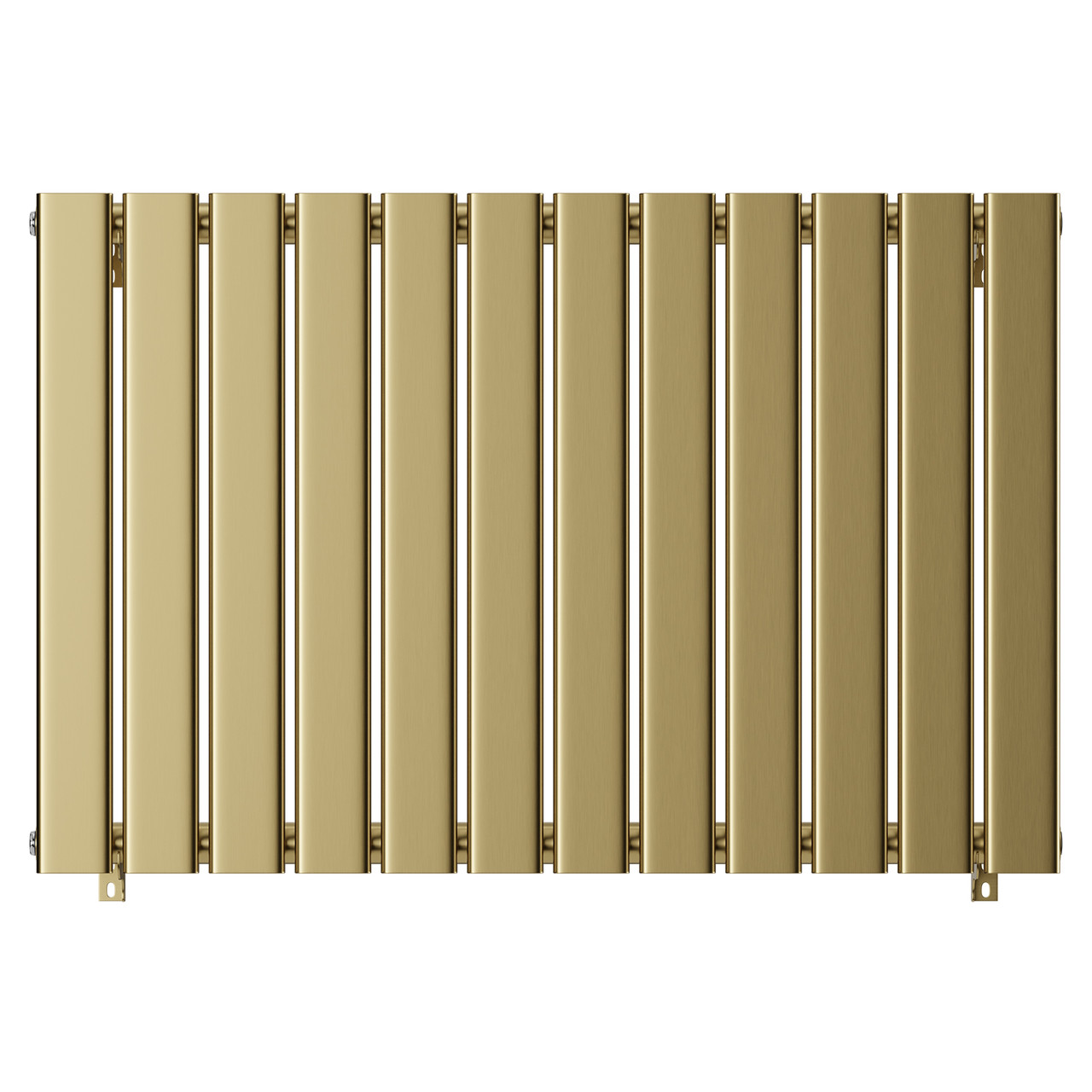 Hannover Horizontal Brushed Brass Single Panel Radiator Front View