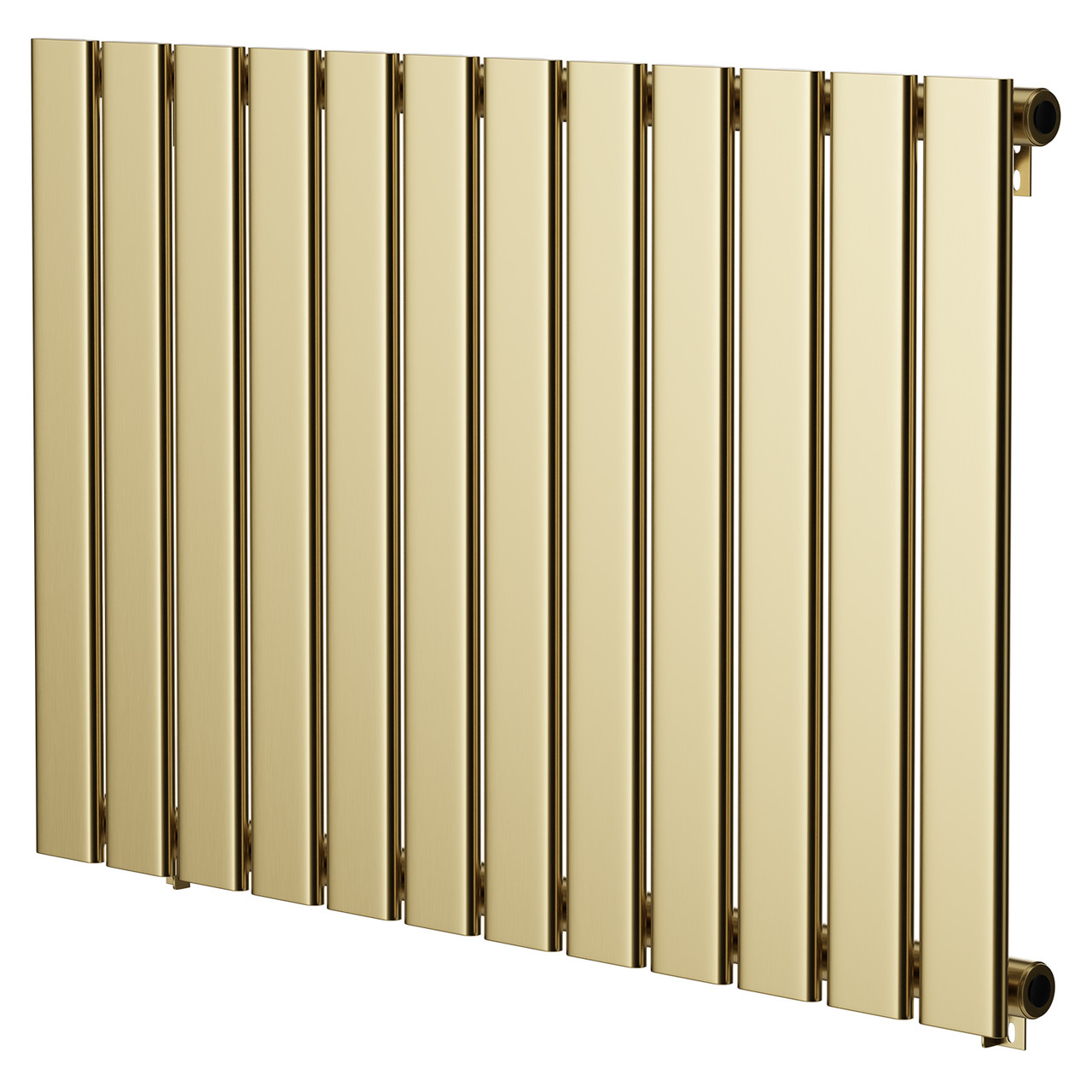 Hannover Horizontal Brushed Brass Single Panel Radiator Right Hand Side View