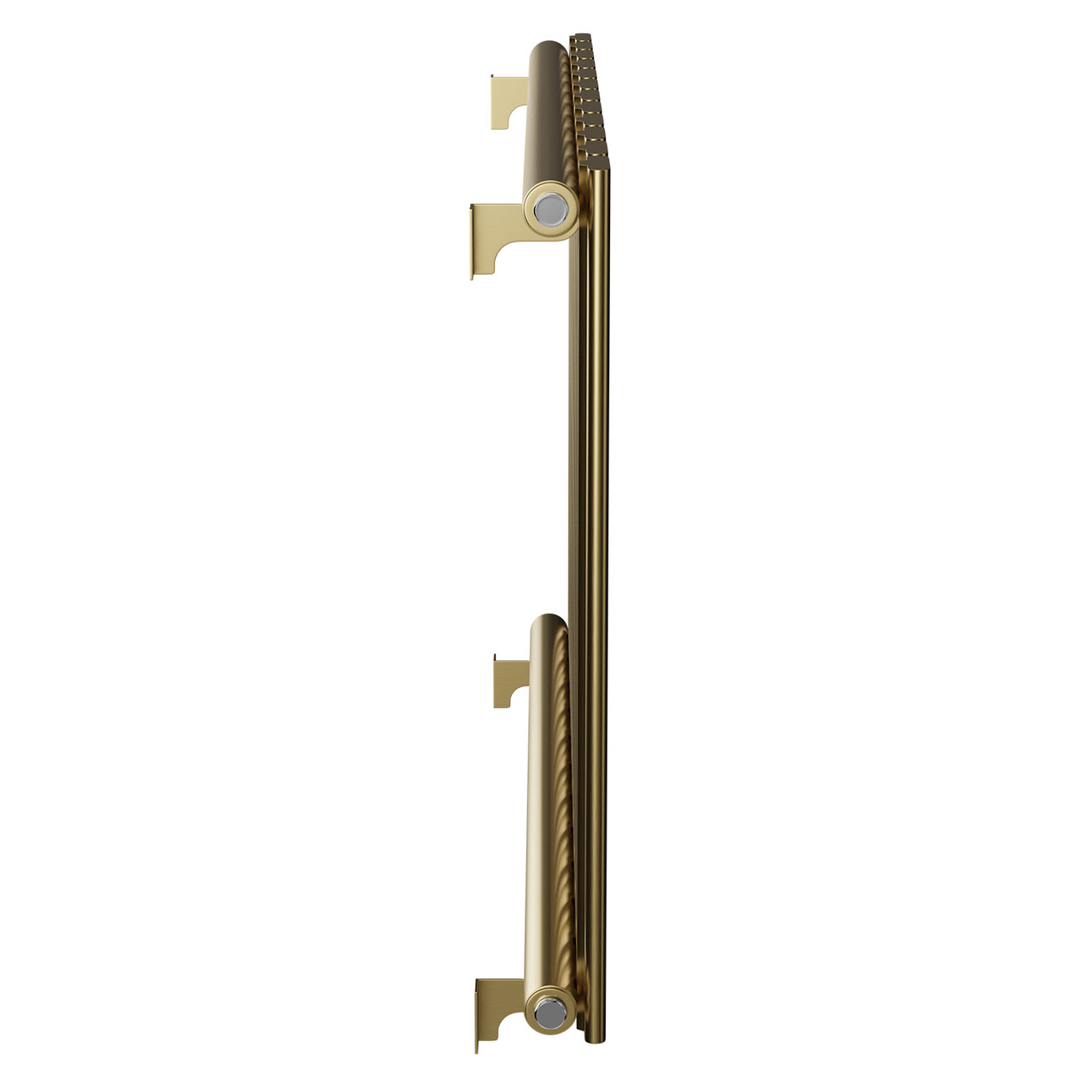 Hannover Horizontal Brushed Brass Single Panel Radiator Side on View