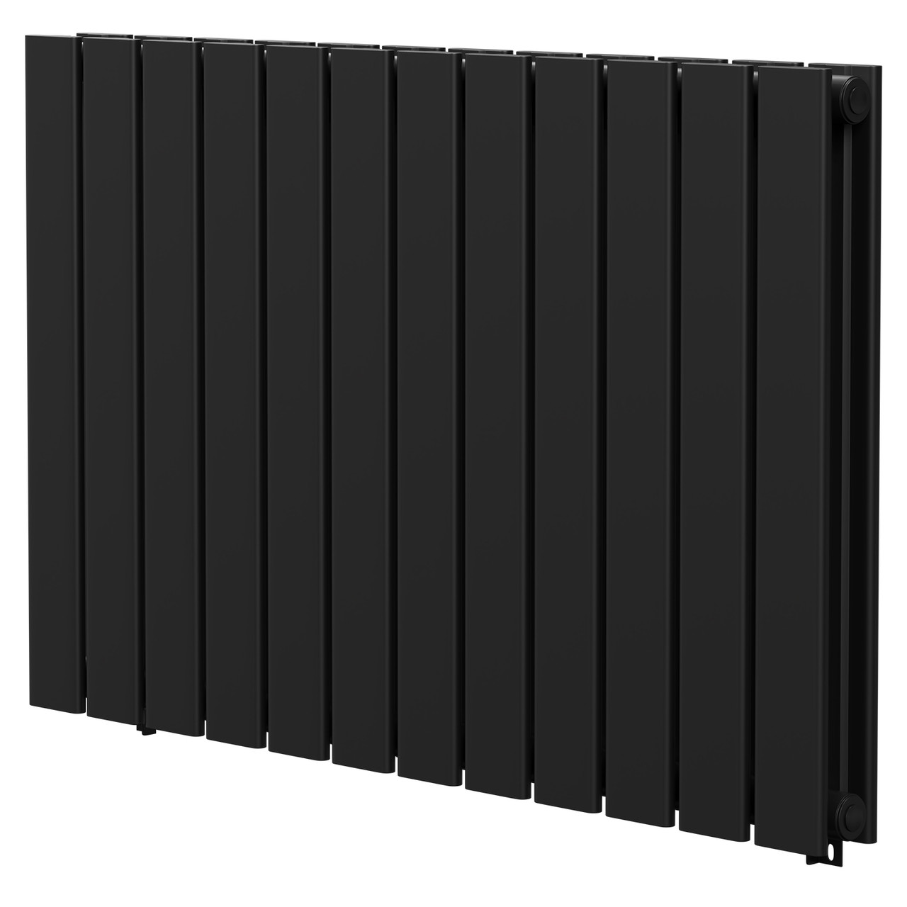 Hannover Horizontal Matt Black Double Panel Radiator Right Hand Side View