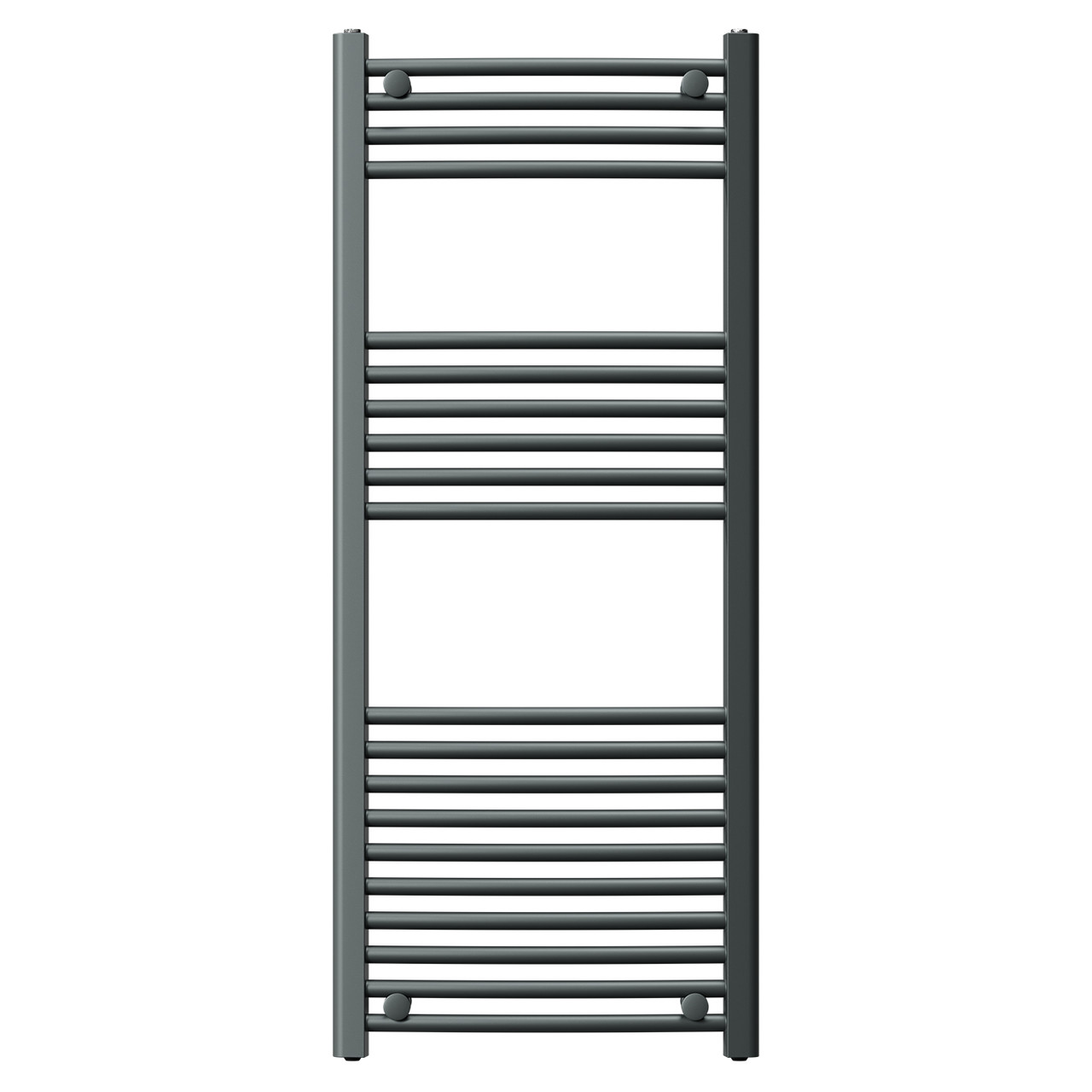 Malmo Anthracite Round Bar Heated Towel Rail Front View