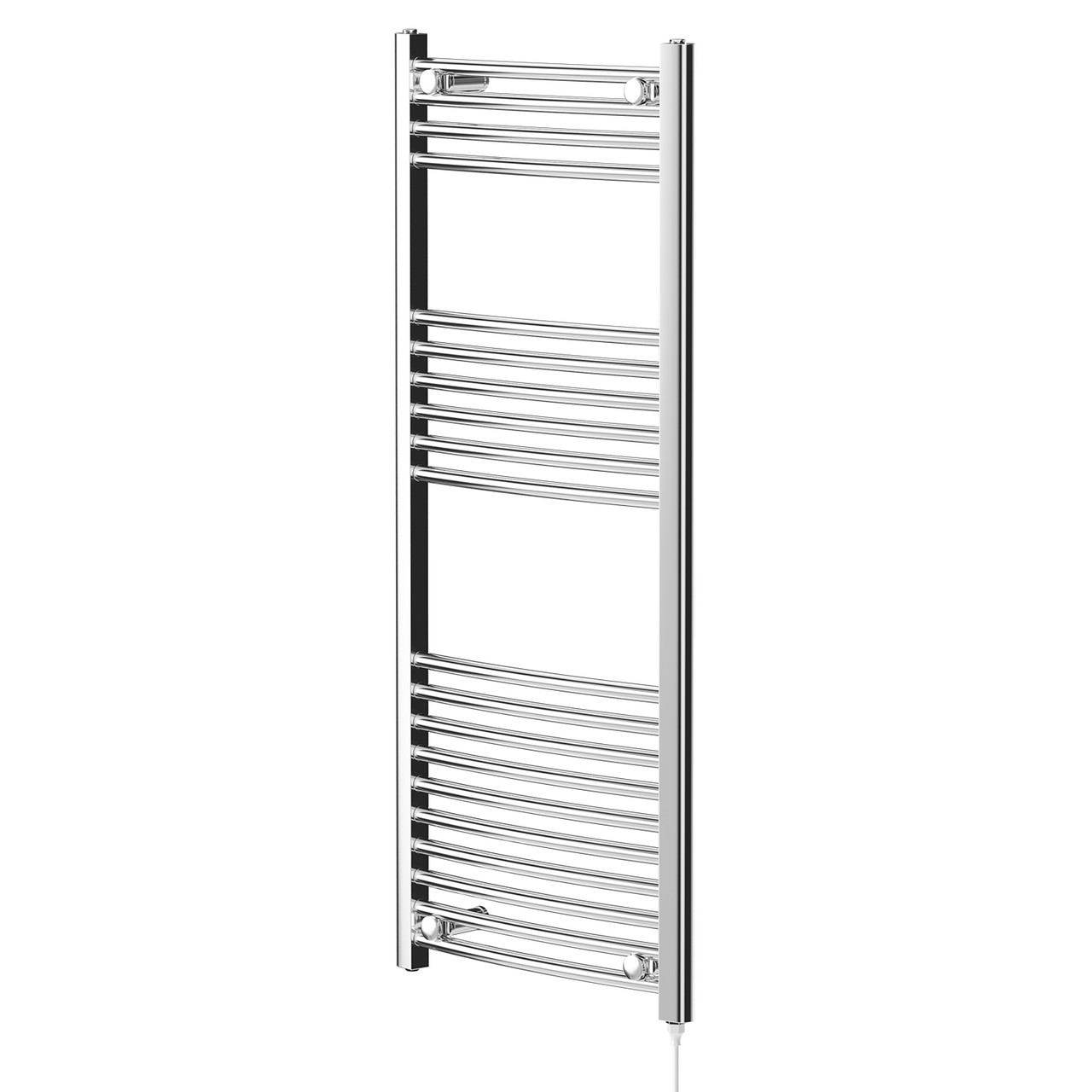 Malmo Chrome Round Bar Electric Heated Towel Rail Right Hand Side View