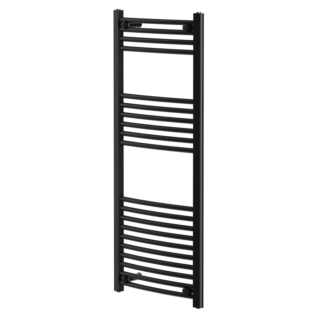 Malmo Matt Black Round Bar Heated Towel Rail Right Hand Side View